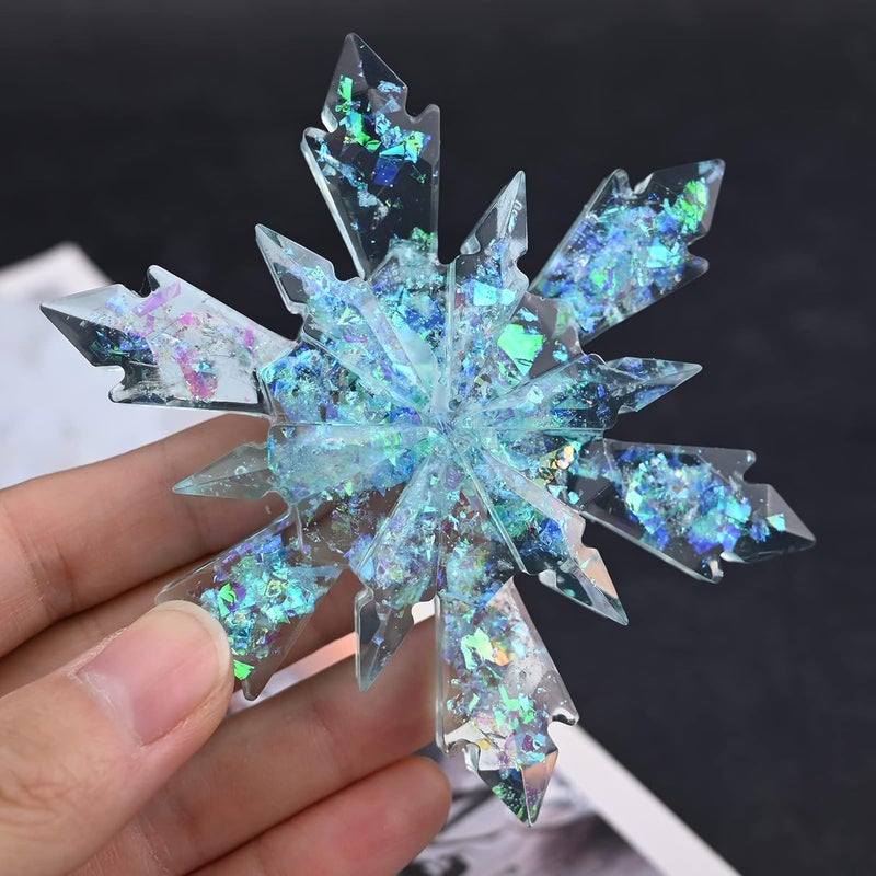 Actvty Christmas Resin Molds, Snowflake Resin Mold, 3Pcs Big Snowflake Silicone Molds for Resin, Christmas Ornament Resin Molds DIY Xmas Decoration Gift - Image 4
